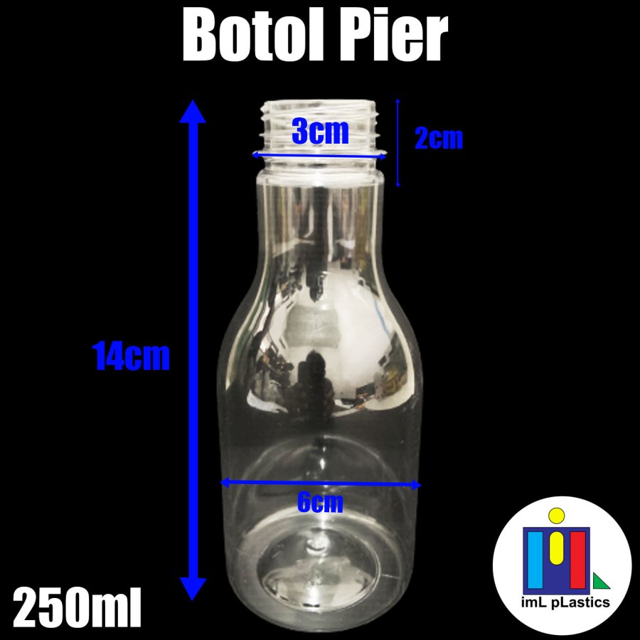 Botol Pier Round (Bulat) / Botol Plastik Kekinian 250 ml SN - 1 pcs