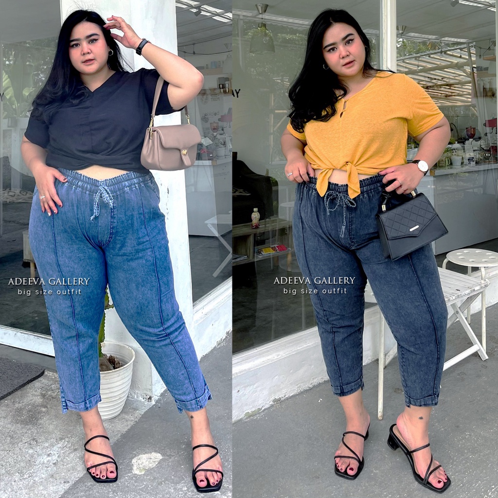 ADEEVA Kyoto Super Jumbo Celana Jeans Wanita Jumbo