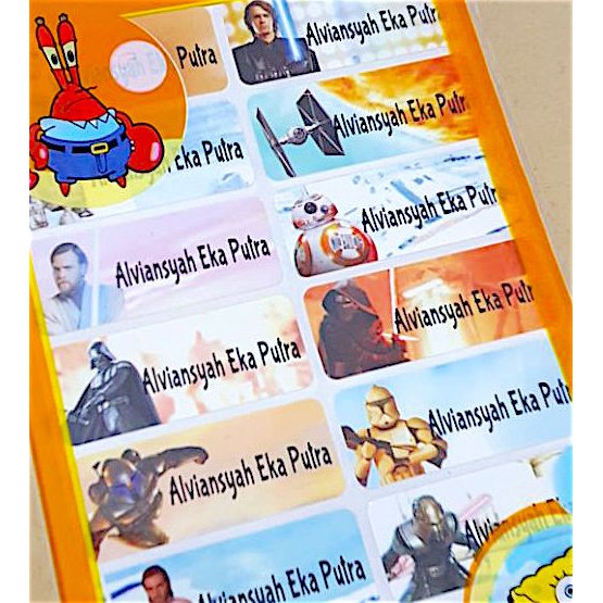 

Label Nama Anti Air Sticker Waterproof Star Wars