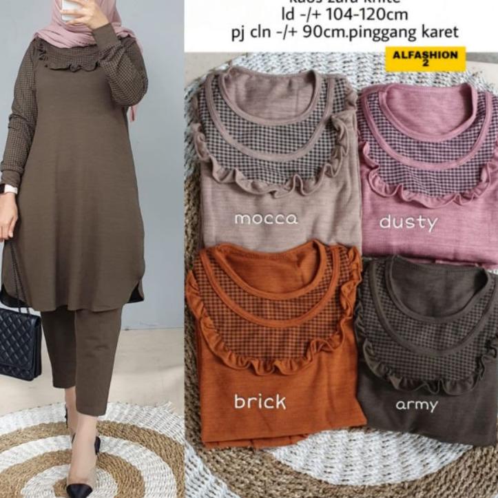 Terbaik.. yumi one set tunik alfashion tunik kaos import tunik jumbo ld 120 celana kaos panjang wani