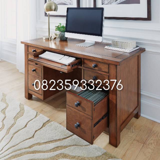 Meja kantor minimalis jati