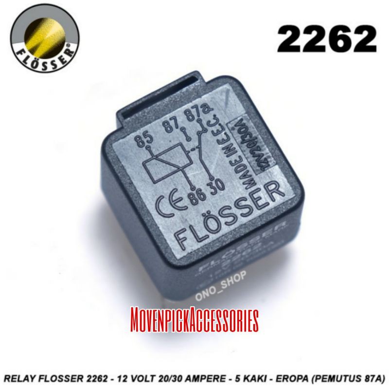 Relay Flosser 2262 12V Kaki 5 87a Relay Pemutus Original