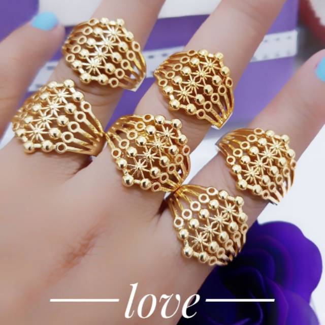 Cincin anggur dilapisi emas 24 k