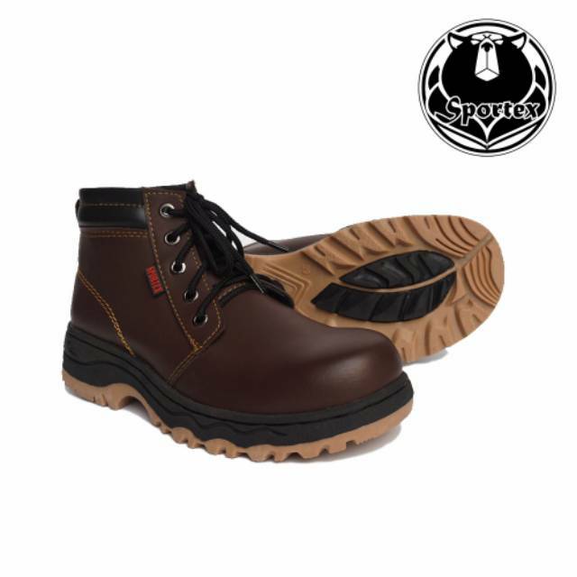 Sepatu Safety Pria Ujung Besi / type 03 coklat tua Sol MX by sportex / safety shoes