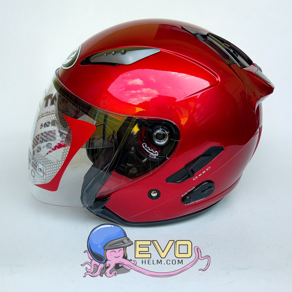 KYT GALAXY_SOLID RED MAROON (DOUBEL VISOR)