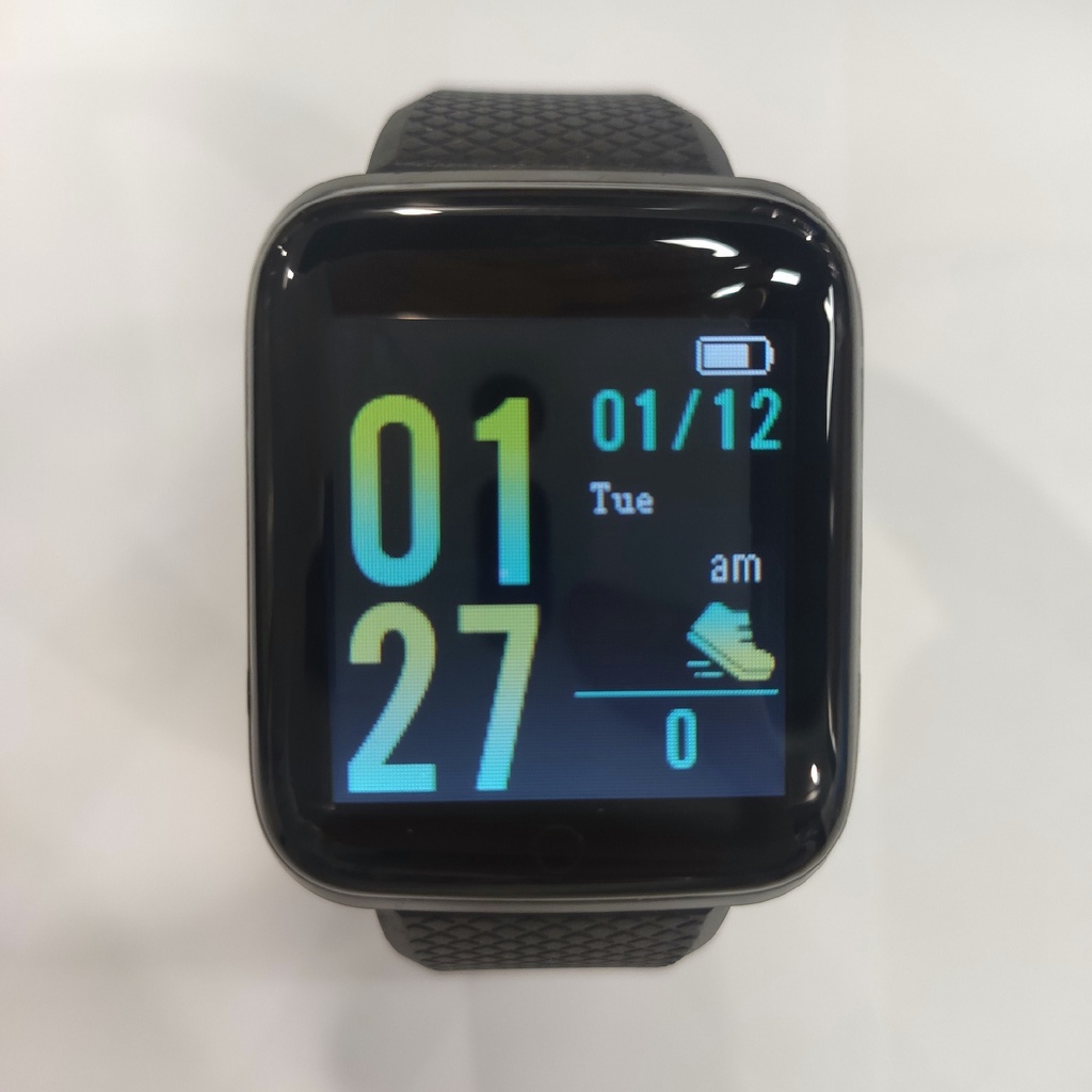 AOKEYO 116 Plus Smartwatch Bluetooth Smartband Fitness Tracker Colour Display HeartRate Waterproof Jam Tangan Pria Wanita Digital-Hitam