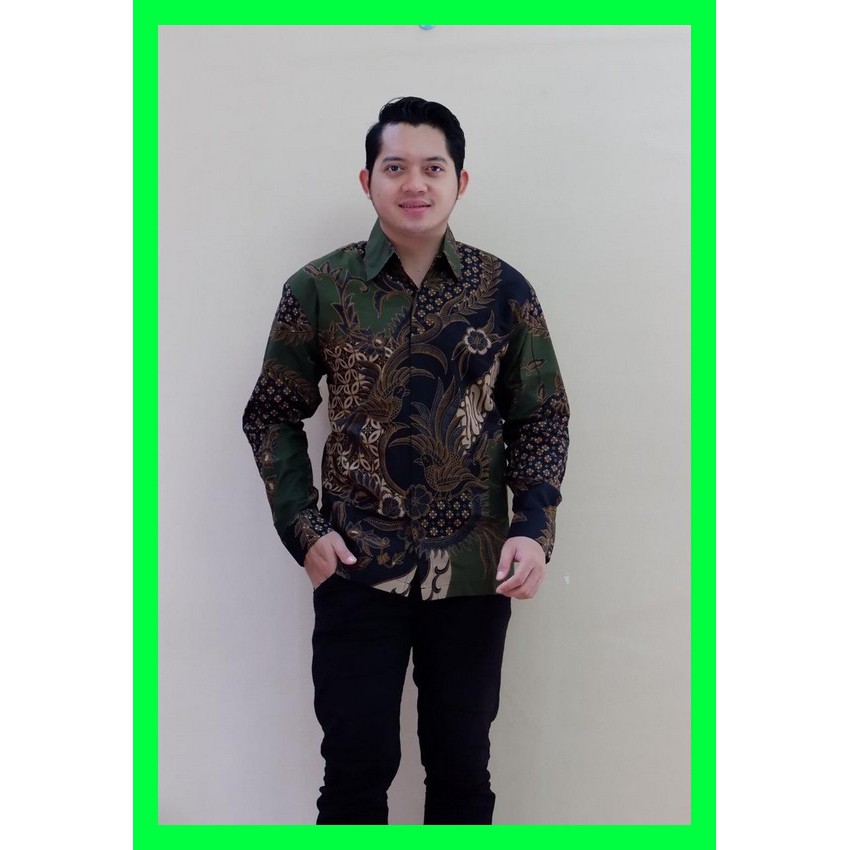 Atasan Premium Rajaswa Kemeja Batik Solo Lengan Panjang Lapis Furing Peksi Seling Mahesa ARJUNO UNGU