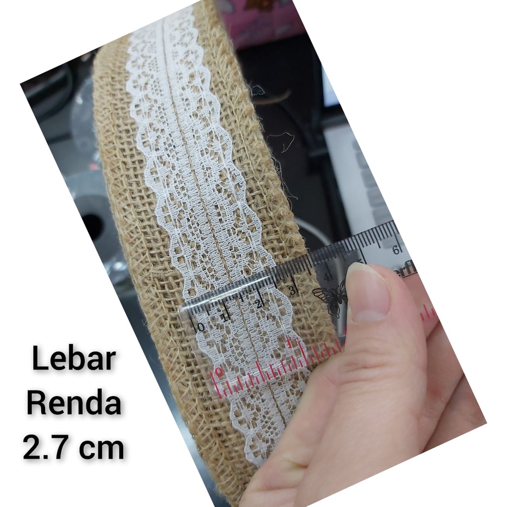 KAIN GONI / PITA GONI COKLAT RENDA / SIZE 5 CM dan 6 CM / HESSIAN BURLAP JUTE