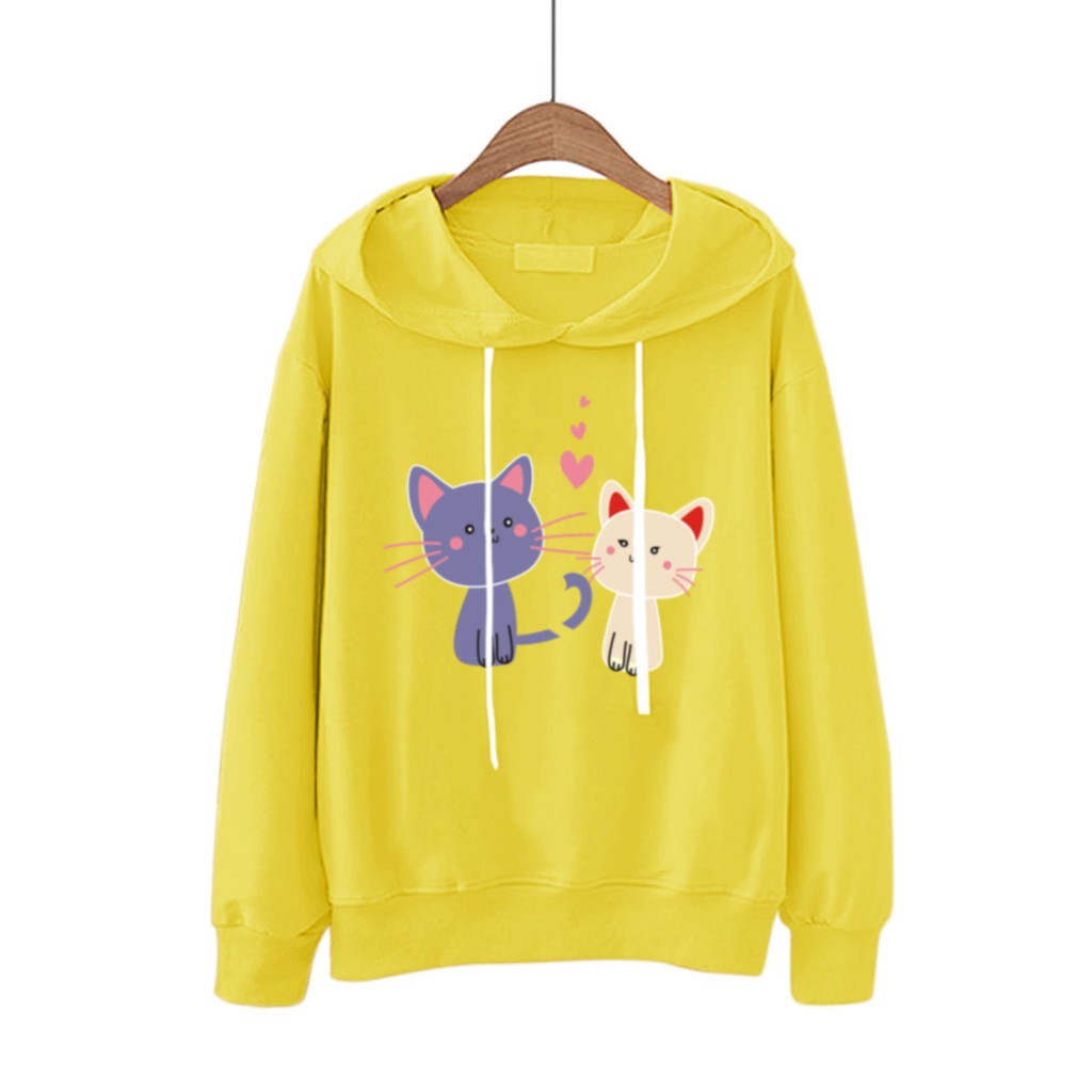 Bess - Sweater Hoodie Murah / Sweater Hoodie Wanita 2 CUTE CAT