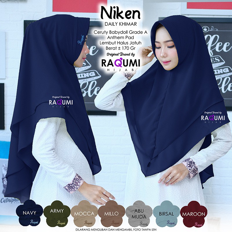 Niken Daily Khimar By Raqumi Khimar Ceruti Raqumi Hijab Khimar Raqumi Khimar 2Layer