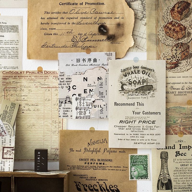 

33 Lembar / set scrapbook kit vintage old retro ticket paper Kertas jadul Seri Mesin Waktu Untuk Dekorasi wall deco diary bujo binder notebook bullet Journal scrapbook