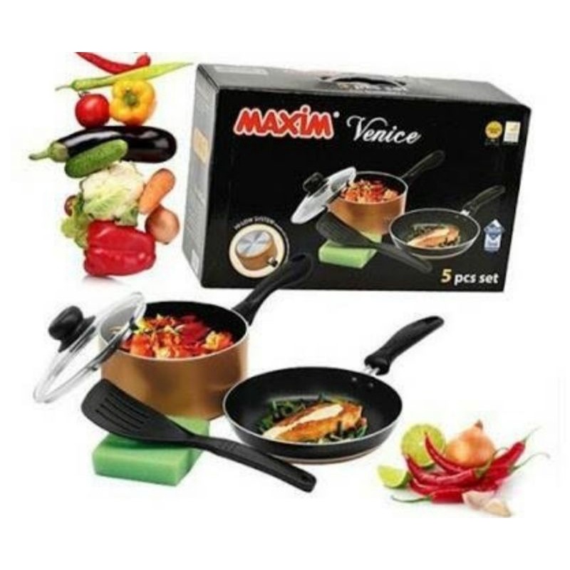 Maxim panci set venice 5pcs original - cookware set maxim venice 5pcs