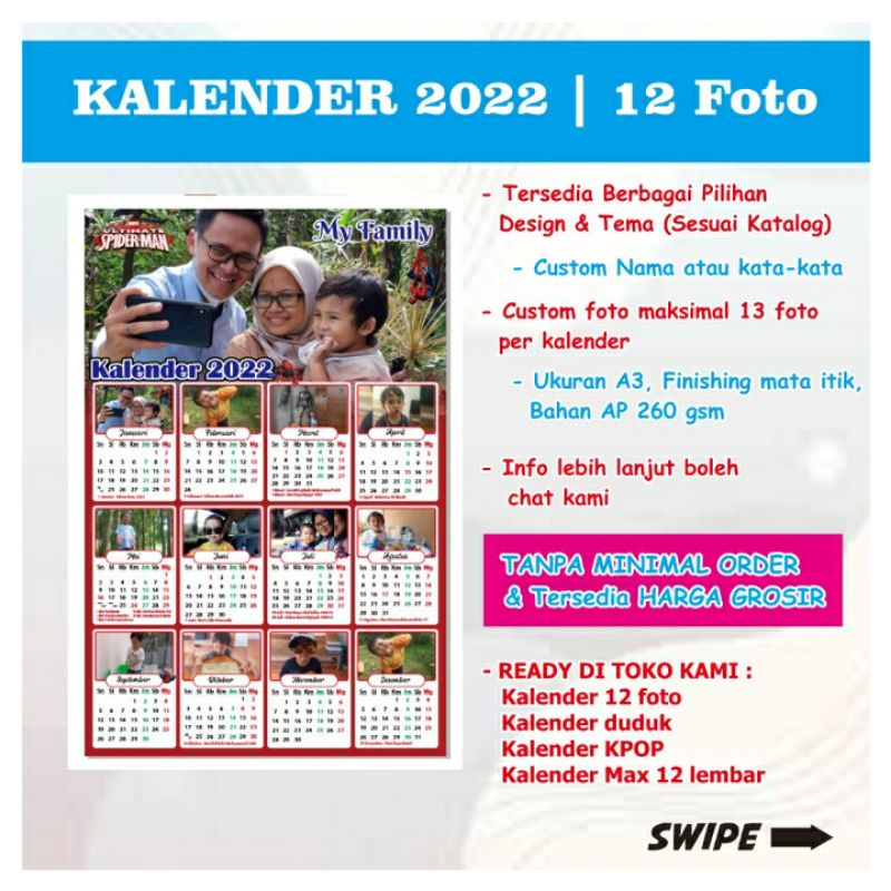 

Kalender Custom 12 Foto/ Tema by request