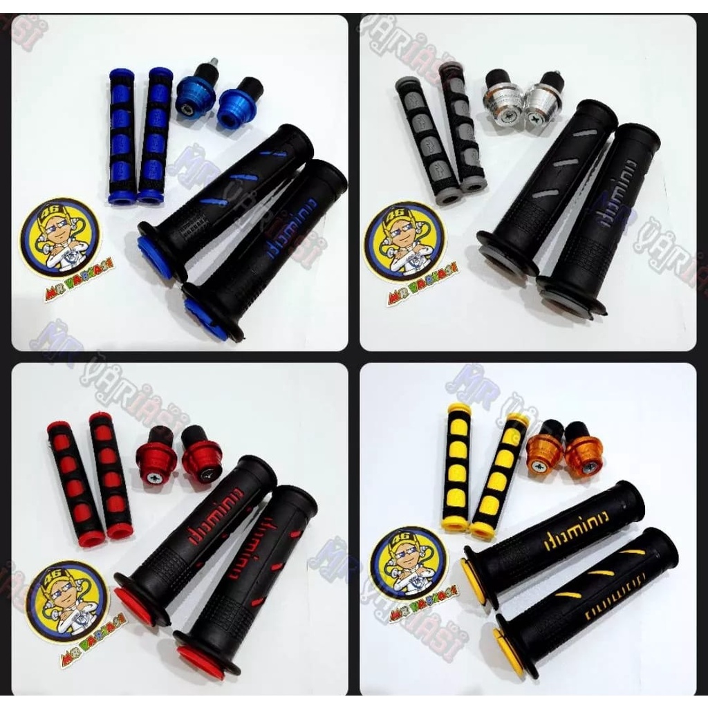 PROMO TERMURAH PAKET HANDGRIP DOMINO SISIK+KARET HENDEL+JALU STANG CNC MINI UNIVERSAL SEMUA JENIS MOTOR