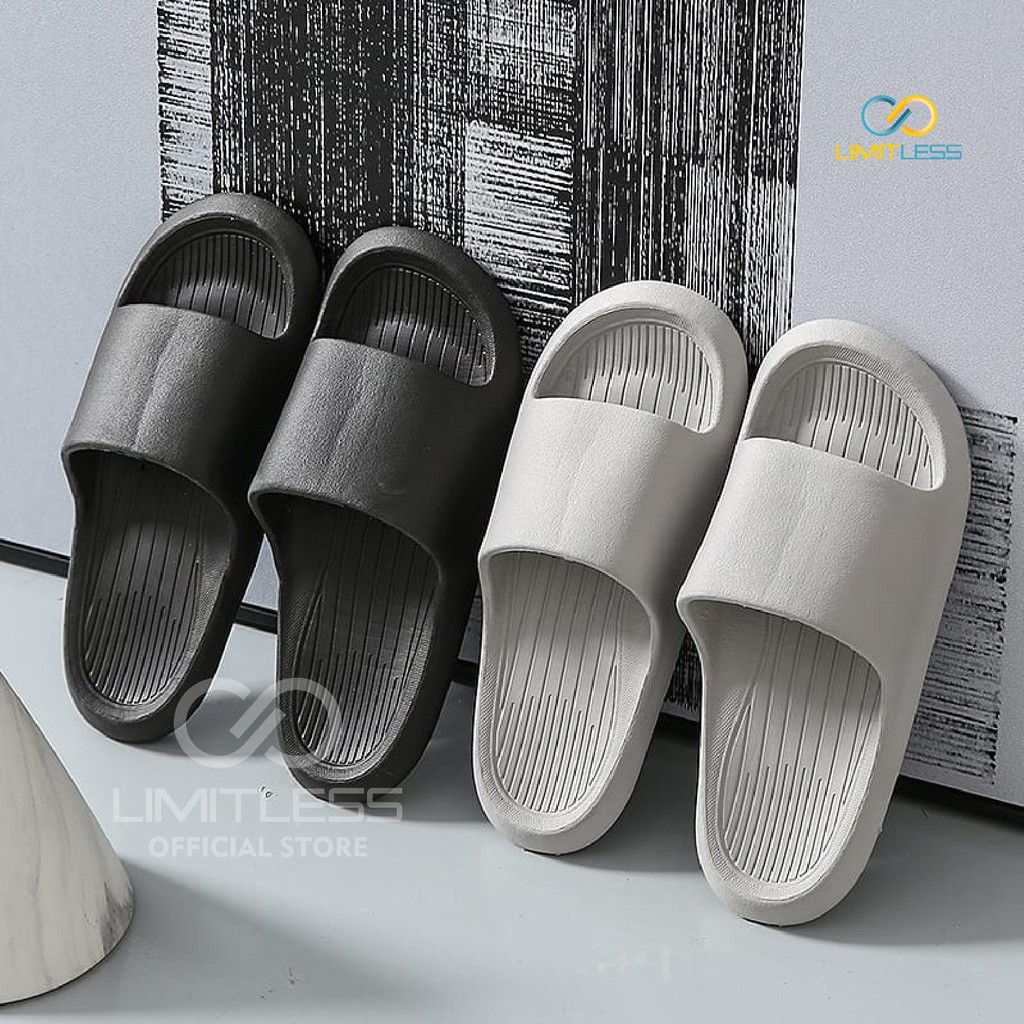 Limitless - Sandal Pria Polos Slide Sendal Pria Selop Sendal Cowok Slip On Karet EVA Sendal Pria