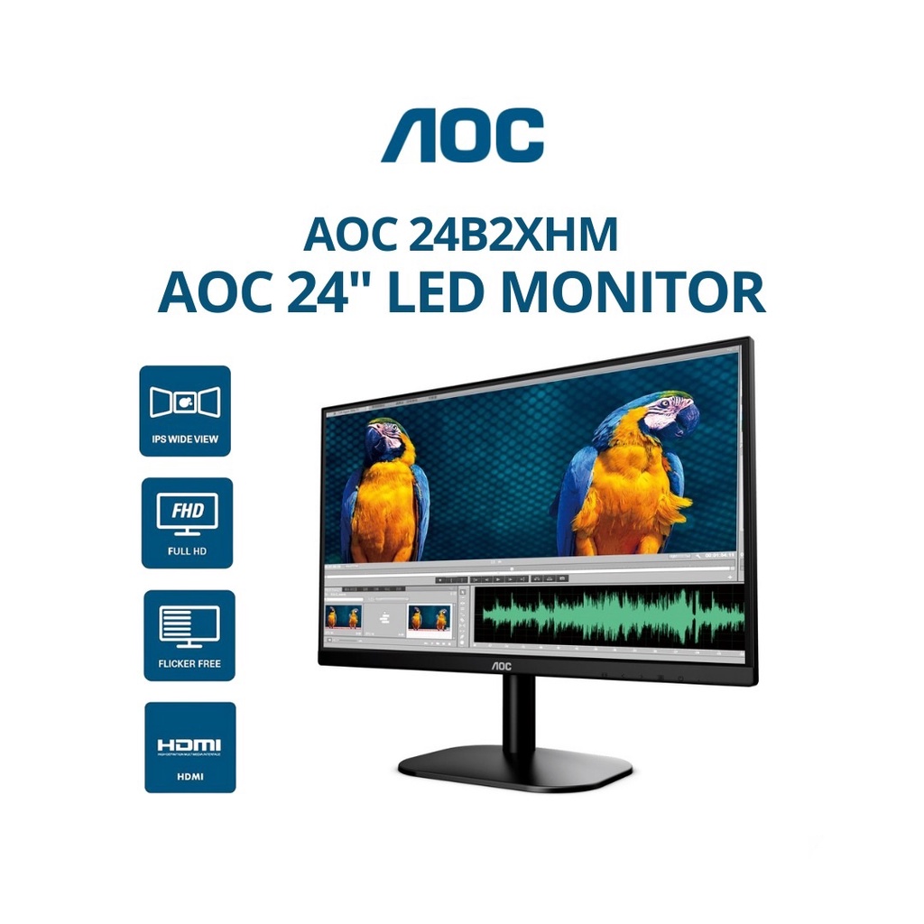 AOC 24B2XHM Ultra Slim LED Monitor (23.8"/VA/6ms/75Hz/FHD)