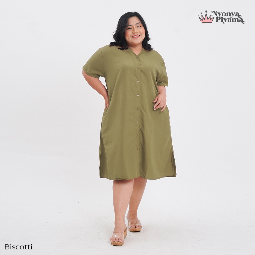Nyonya Piyama Poly Bamboo Set Piyama Jumbo (Biscotti Polos Oversized Cozy)-4