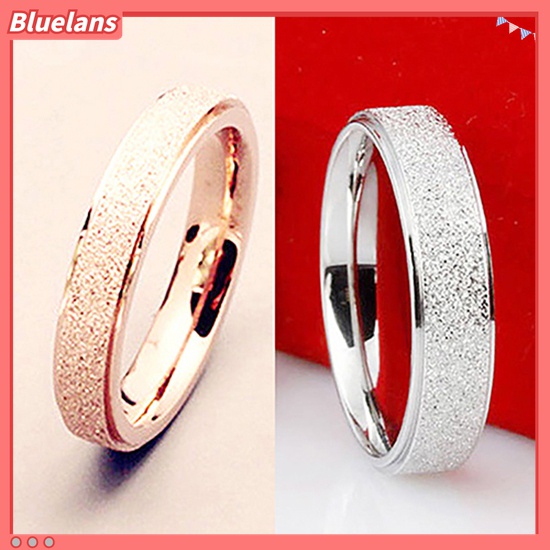 Bluelans Cincin Bahan Stainless Steel Matte Untuk Pria Dan Wanita