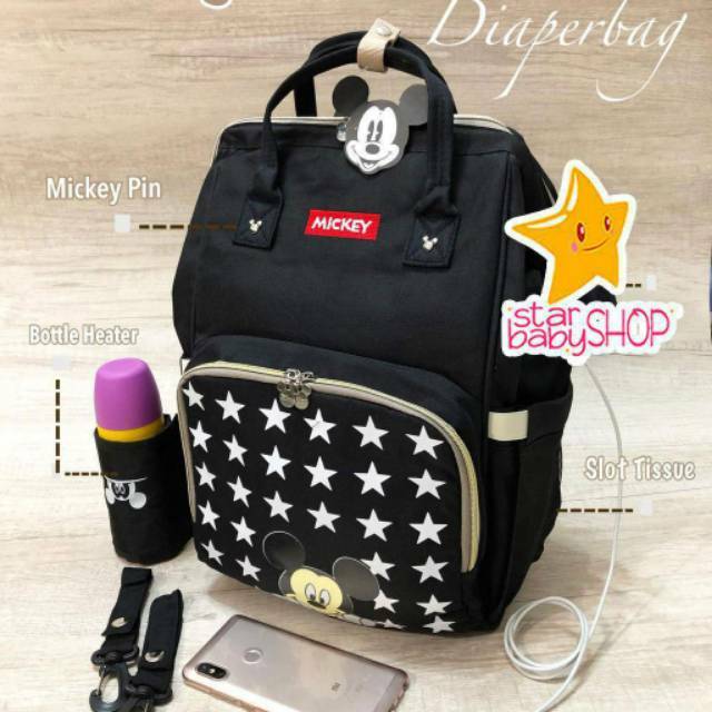 Tas Bayi Anello Diaper Bag Mickey Mouse Minnie Diaperbag GEN.3