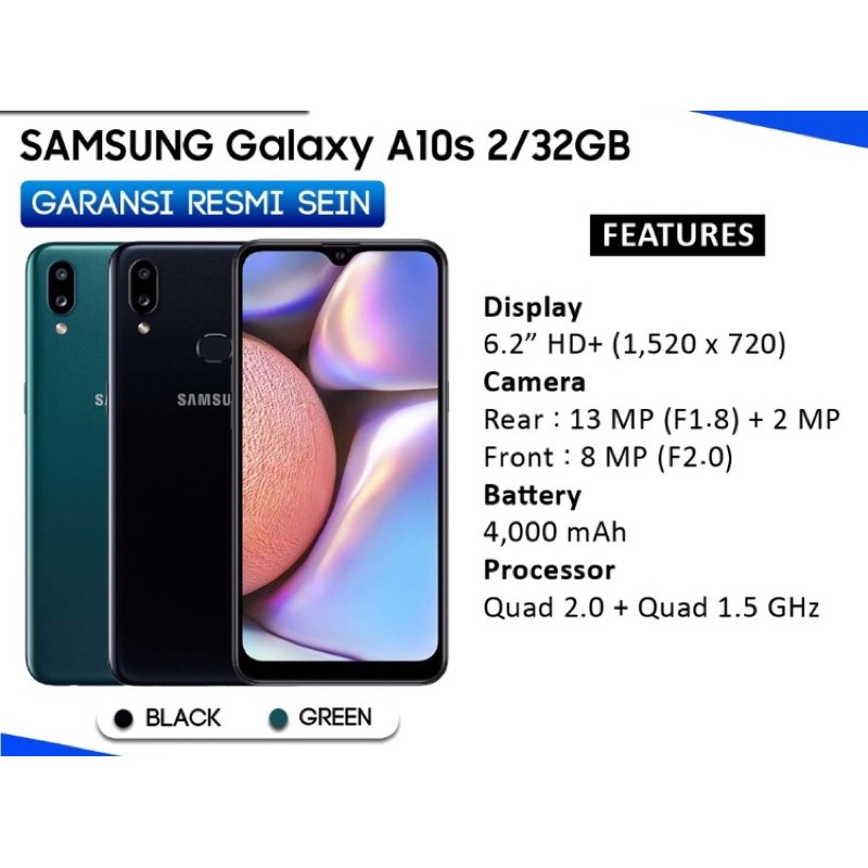 HP SAMSUNG GALAXY A10s 2/32GB PROMO MURAH