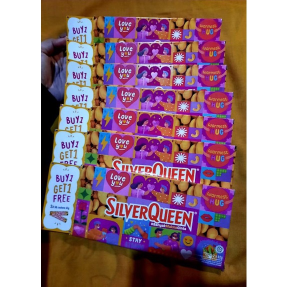 

SILVERQUEEN BUY 1 GET 1 COKLAT PROMO UKURAN 2*58 GRAM EDISI VALENTINE