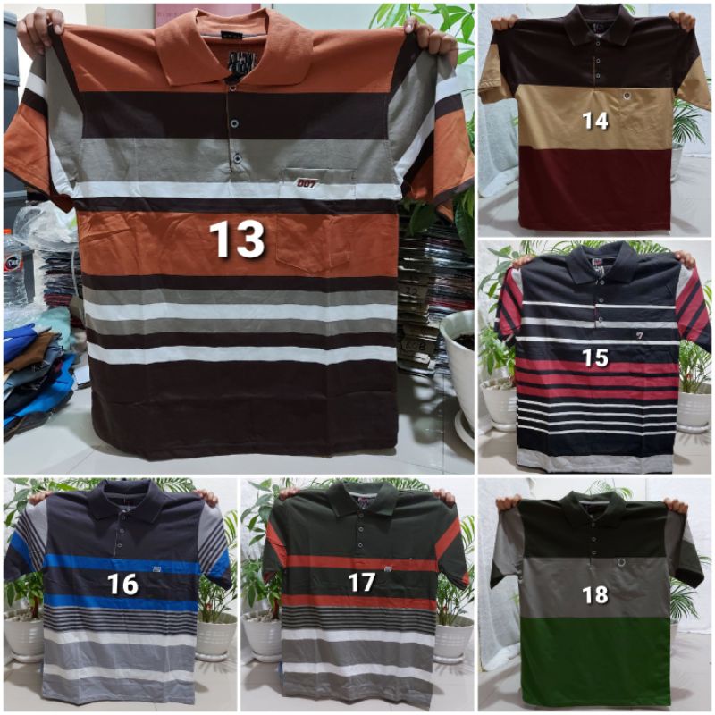 Kaos Salur 3XL Kaos Kerah Jumbo 3XL XXXL 3L - Kaos Big Size 3XL XXXL - Kaos Kerah Jumbo Garis - Kaos Wangki Dewasa