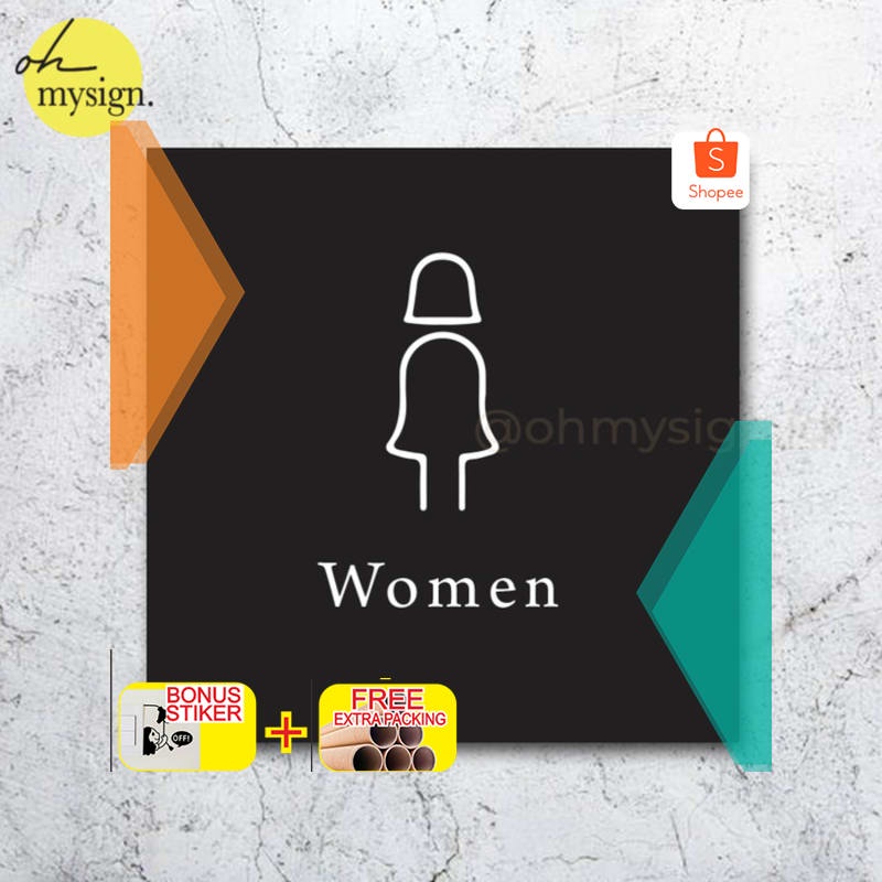 

Terlaris Sign Women sign Akrilik | Acrylic Sign Modern | Sign Board UV - Hitam 10x10 Elegan