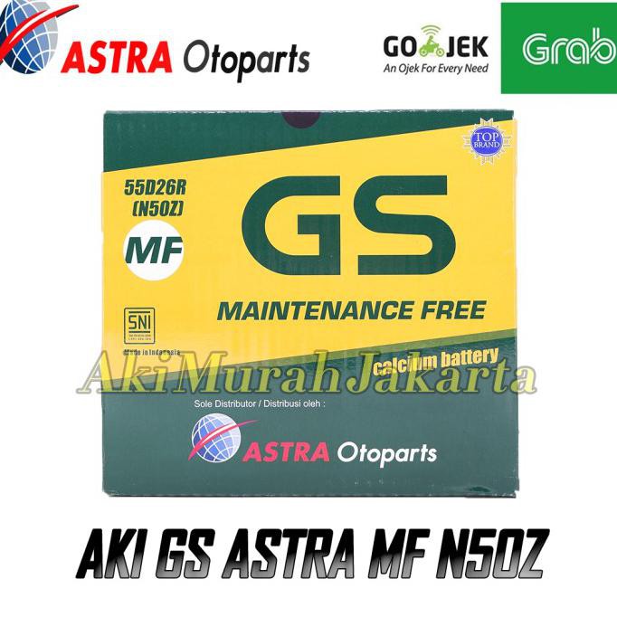 Aki Mobil Kijang Capsule GS MF Astra N50Z Aki Kering 12V / 60Ah Kering