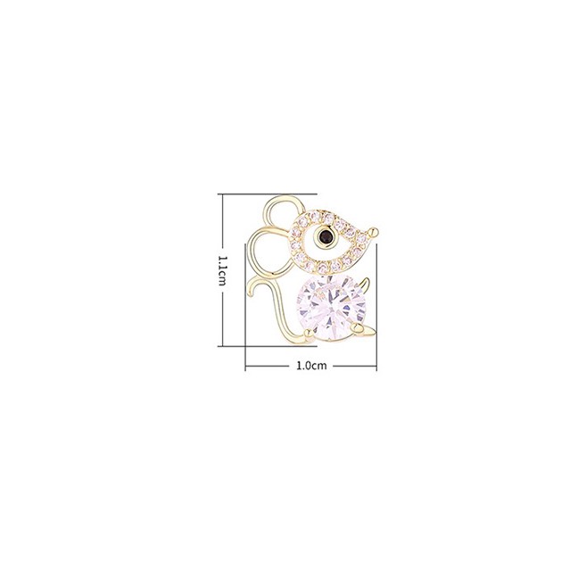 LRC Anting Tusuk Fashion Diamond Stud Earrings With Zircon Y63466