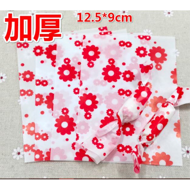 KERTAS BUNGKUS PERMEN/ COKLAT/ NOUGAT - PAPER SUGAR RED FLOWER