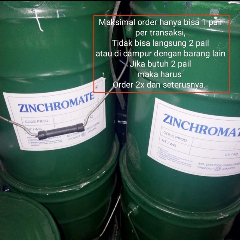 Jual Cat Zincromate kaleng hijau 18kg cat dasar meni besi Zincrhomate