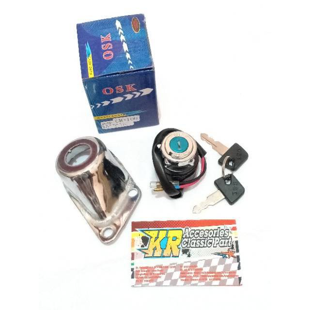 Pangkon Kontak CB 200 Repro Poles + Kunci Kontak CB OSK Kabel 2 (DC)