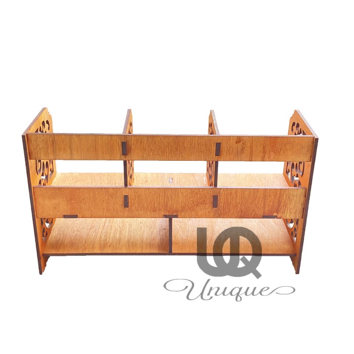 Wood Storage Rack Bookcase - Rak Organizer Penyimpanan Kayu Buku