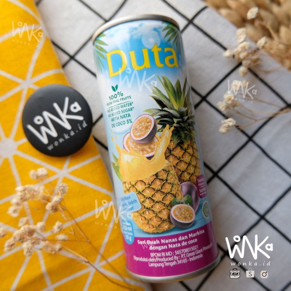 Duta Sari Buah Nanas dan Markisa with Nata De Coco 250ml Tanpa Gula