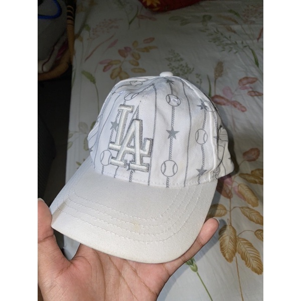 topi second LA MLB Los angeles putih silver ORI sz dewasa lingkar kepala 53-55cm
