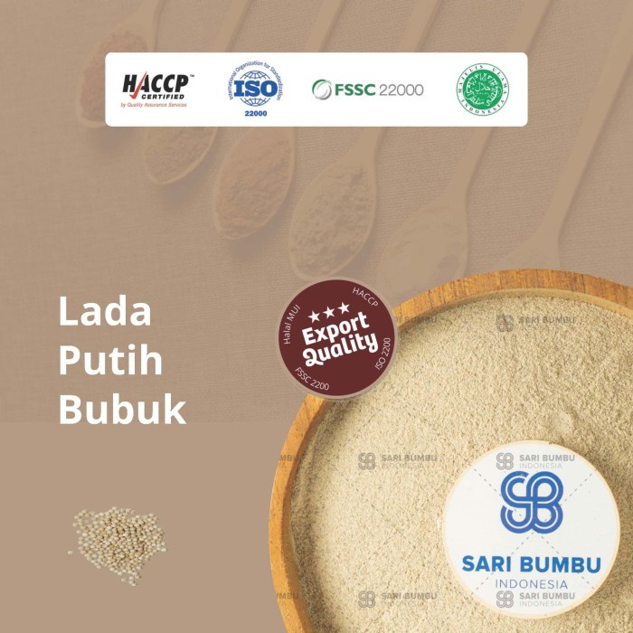 

Marhies- Bumbu Dapur Murah - Lada Putih Bubuk (White Pepper Powder) - L