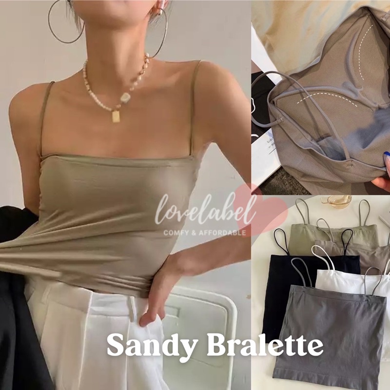 Sandy Bralette Square Tanktop Bra Tali Tipis Spaghetti Tank Top Kotak-2