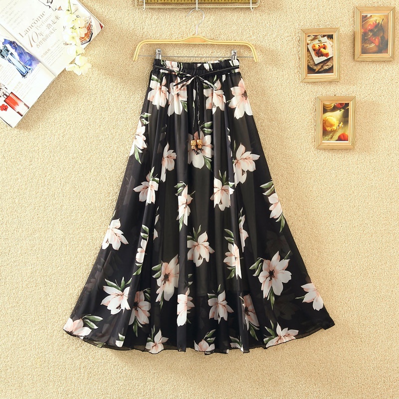 [UNI 027B] ROK PANJANG | ROK KOREA | FASHION SKIRT KOREA | ROK MOTIF BUNGA | ROK PREMIUM