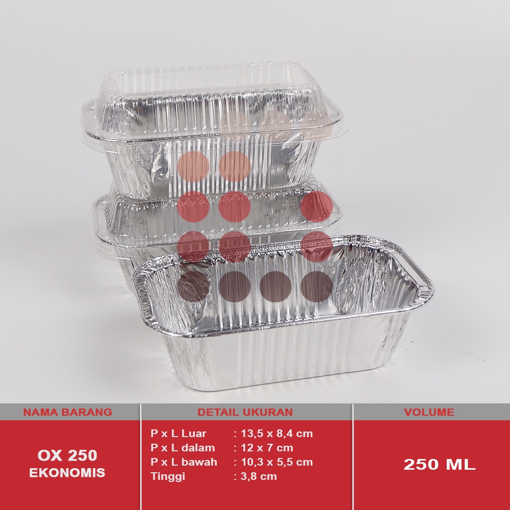 alumunium foil cup OX 250 tanpa tutup / MACARONI SCHOTEL / LASAGNA