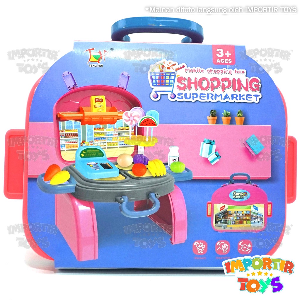 Mainan Tas Anak Ransel Supermarket Pretend Play Toys Kid Edukasi