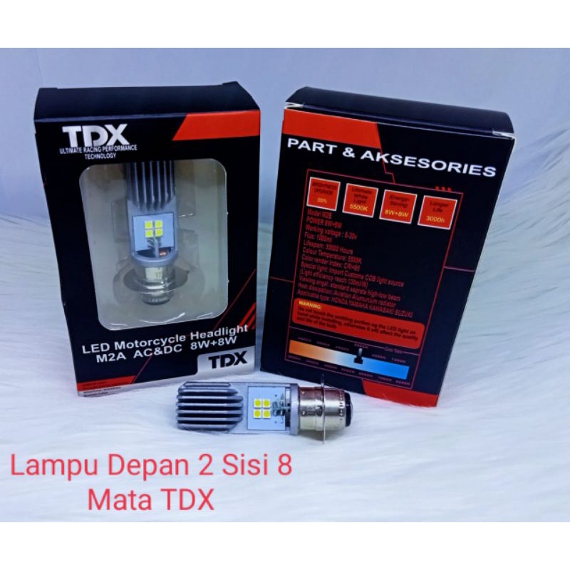 Bola Lampu Depan Led Lampu Depan Motor Led Cub Bebek 2 Sisi 8 Mata/Led AC/DC
