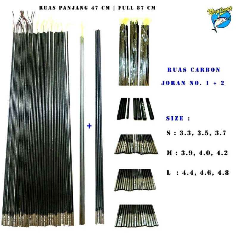 Carbon Set Ruas Joran No. 1-2 | Joran Tegek