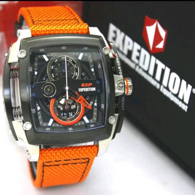 Jam Tangan Expedition E3008MC Blk / Orange Limited Edition