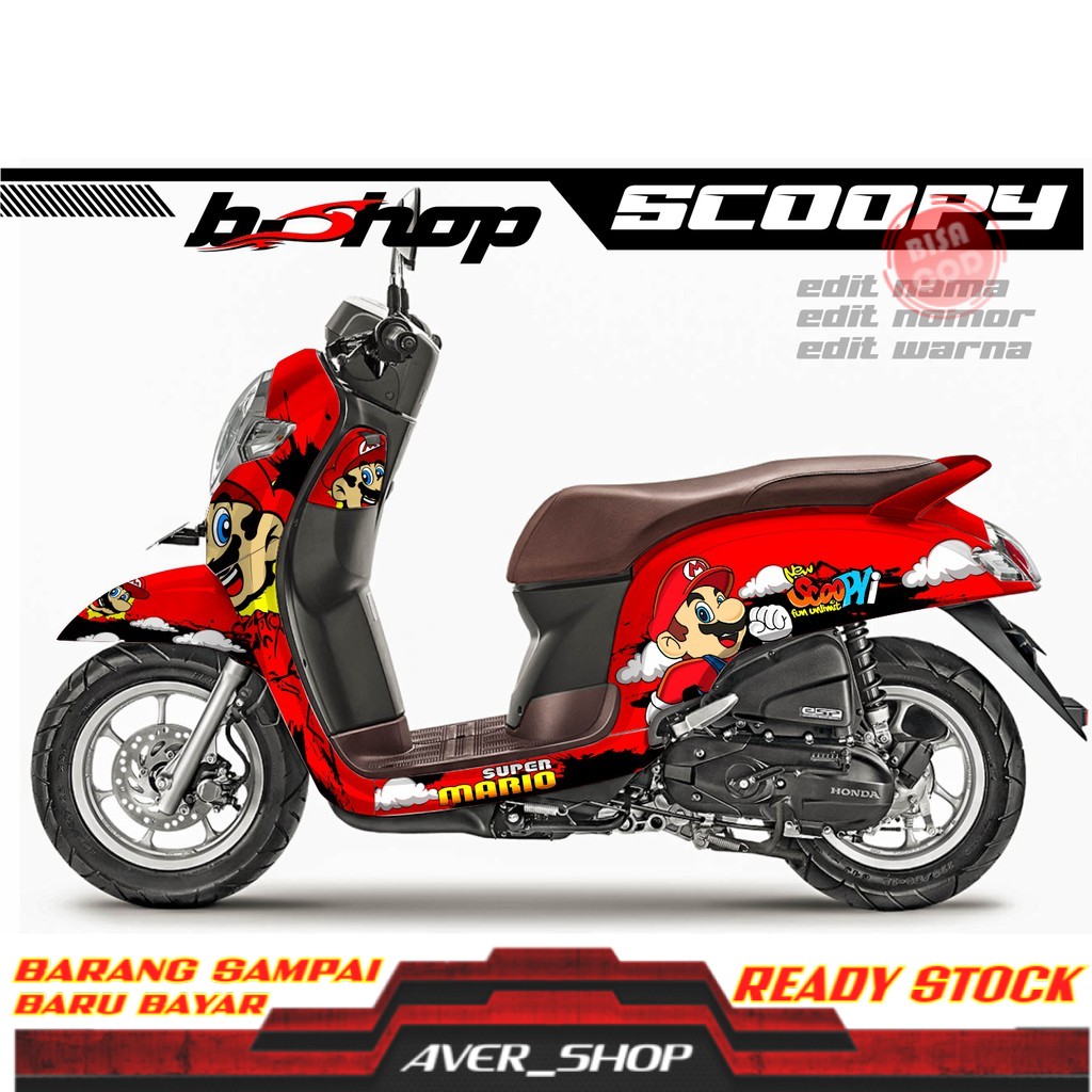 Stiker scoopy full body Striping motor scoopy fi variasi Decal scoopy full body new motif