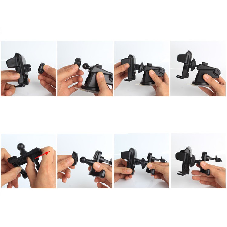 NEW 2 in 1 Car Holder plus Jepit AC Premium Series Lazy Pod Tempat HP Universal