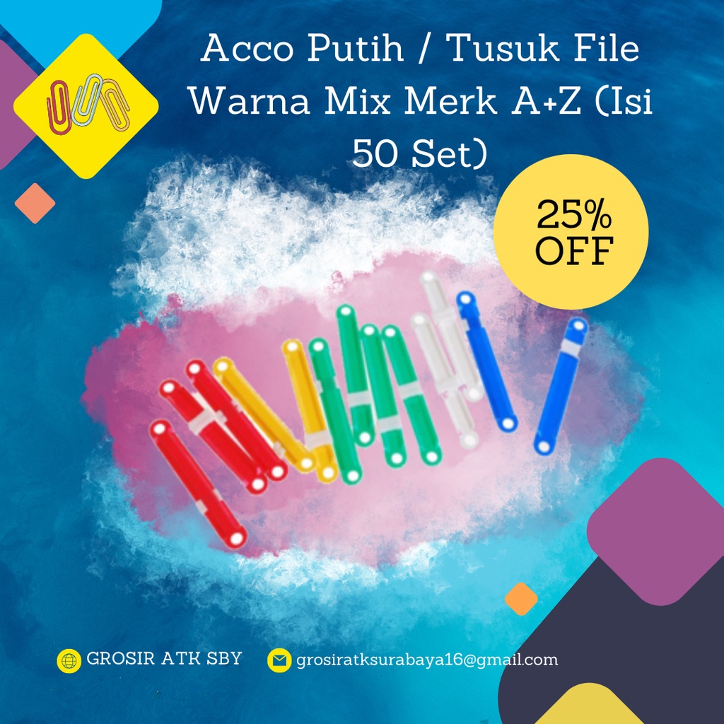 

Acco Fastener Warna Merk A+Z (1 Pack Isi 50 Pcs)
