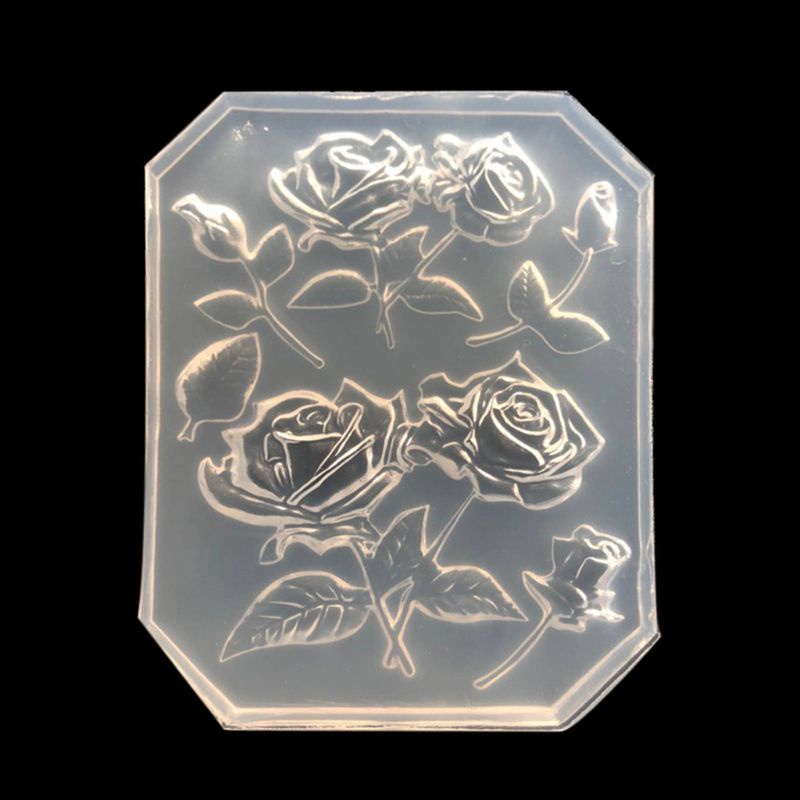 SIY  New Mirror DIY Handmade UV Crystal Epoxy Mold With Leaf Big Rose Jewelry Pendant Accessories