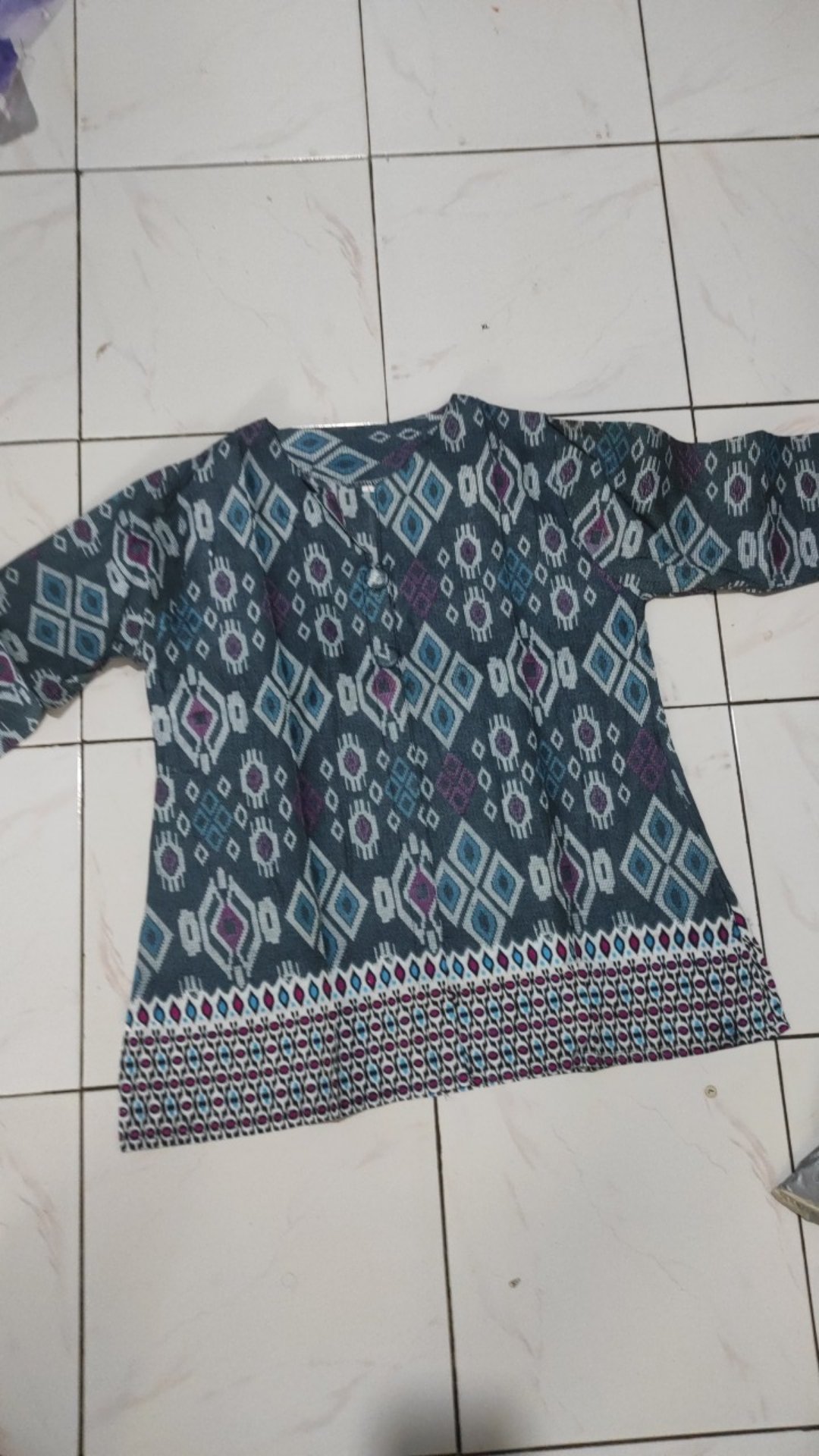 [cod] Tey-17 Batik Wanita Asj Sa Hrb026 Kenongo Kemeja Tosca Pendek
