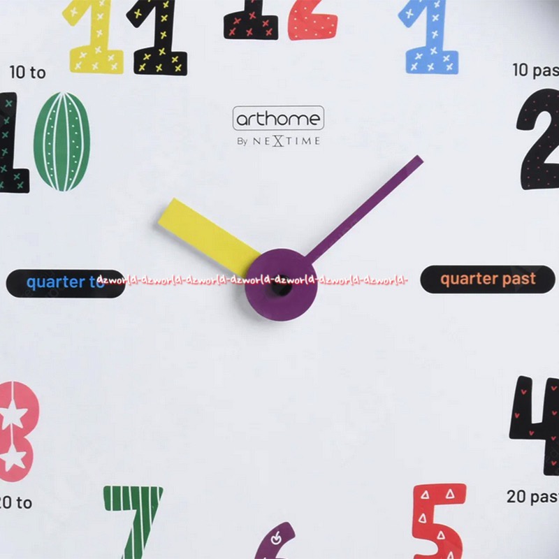 Arthome Jam Dinding Bulat Angka Warna Warni 30cm Wall Clock Grey