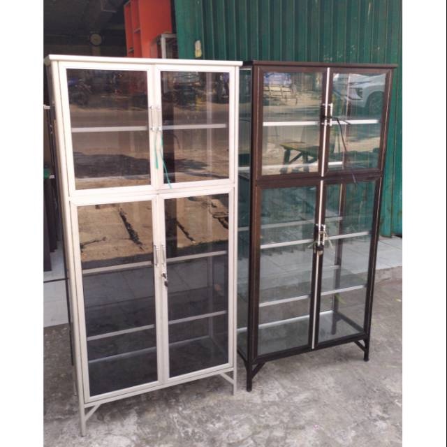 Lemari kaca sap kaca / lemari hias / lemari baju kaca